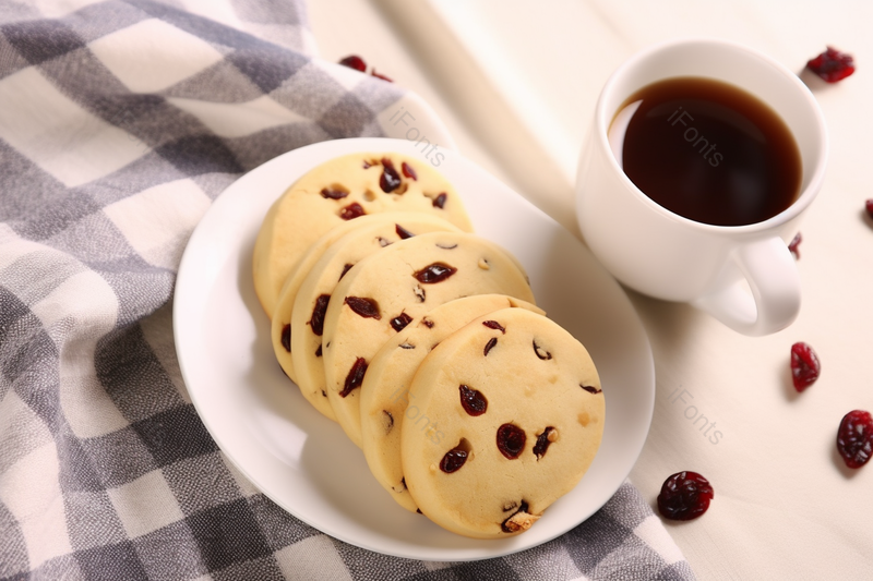 桌布上越蔓莓曲奇饼干配下午茶烘焙简单静物图,高清,摄影图,摄影图片,图片大全,摄影图免费下载